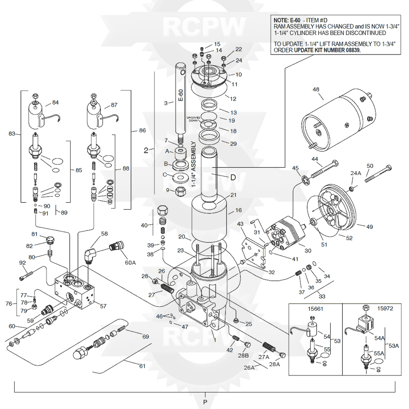 E-60 (with 1-1/4" Cylinder) Diagram